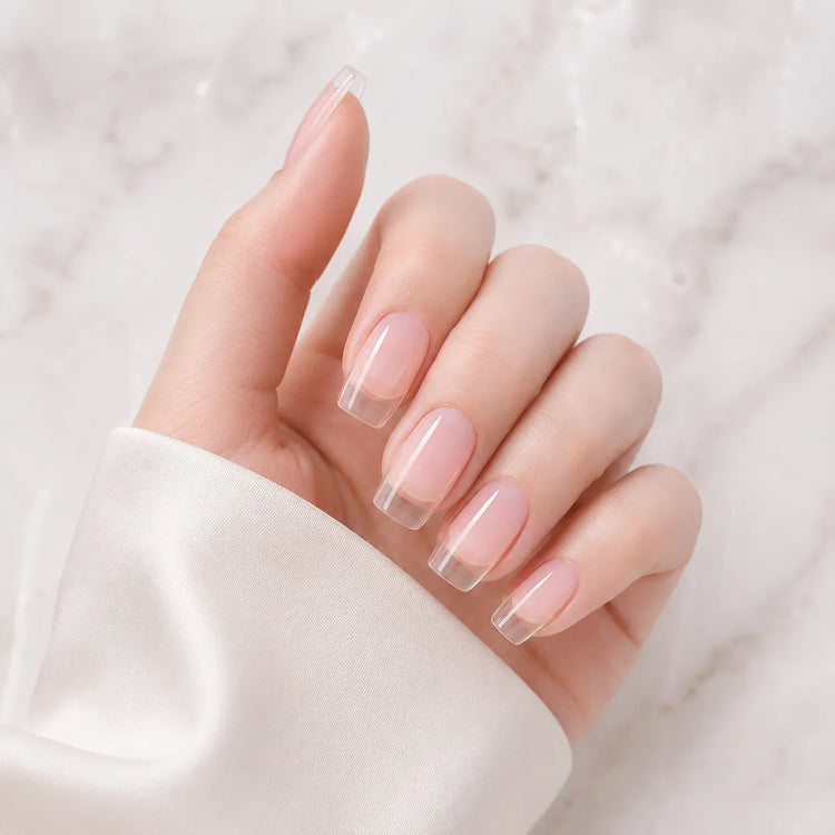 Natural & Nude semi-cured gel nail strips by Wessiny