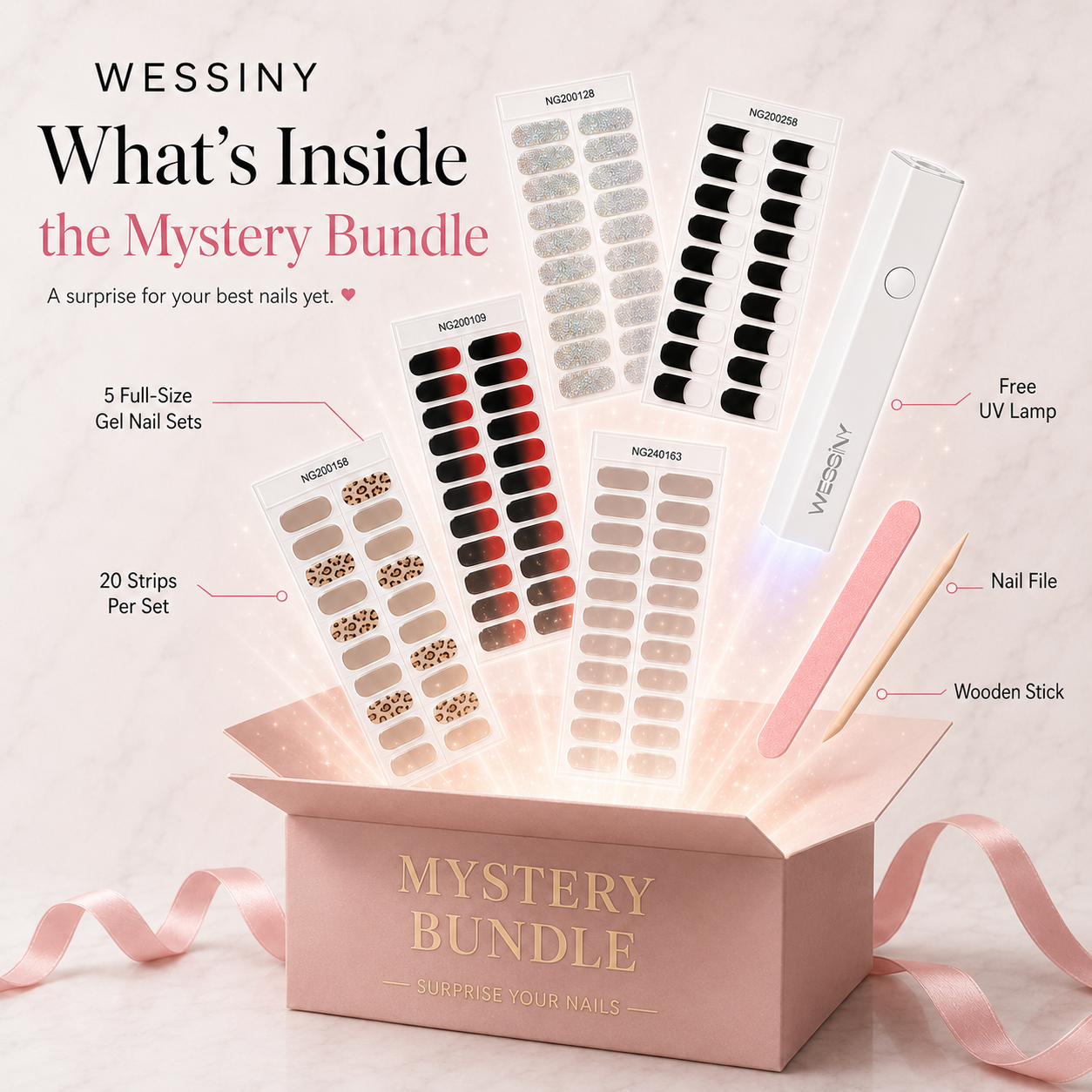 Wessiny mystery gel nail sets bundle - image 2