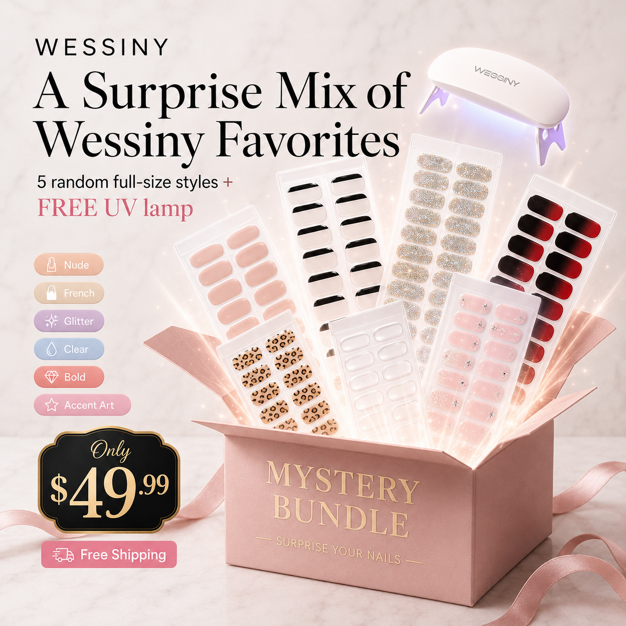 Wessiny mystery gel nail sets bundle - image 3