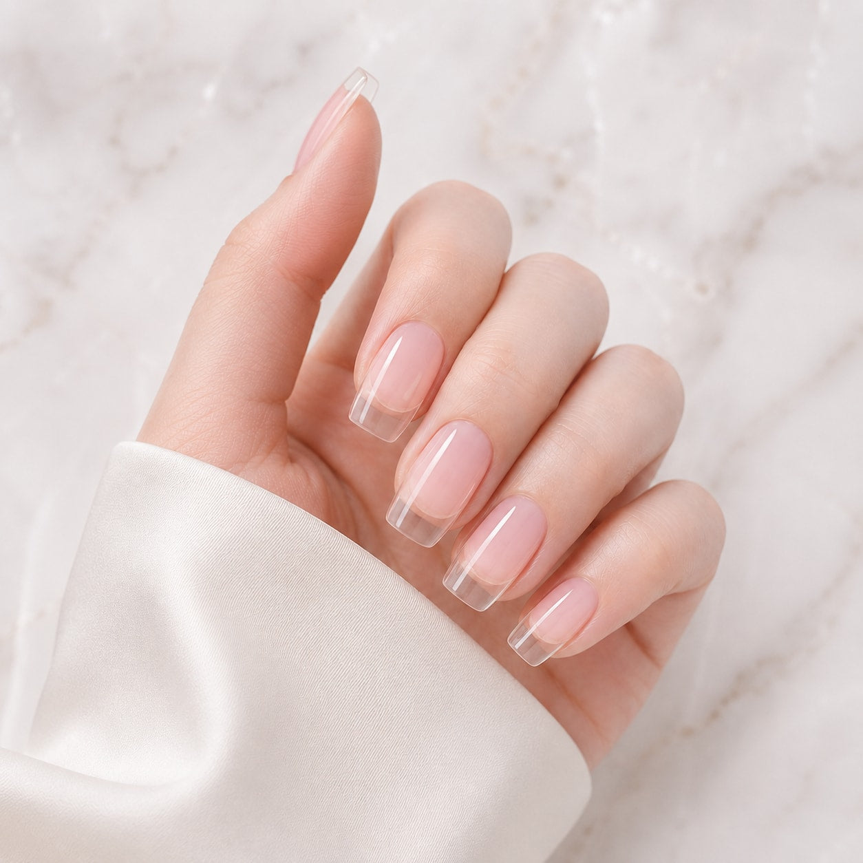 Crystal Clear Natural Gloss Semi-Cured Gel Nail Strips - Wessiny product image 1