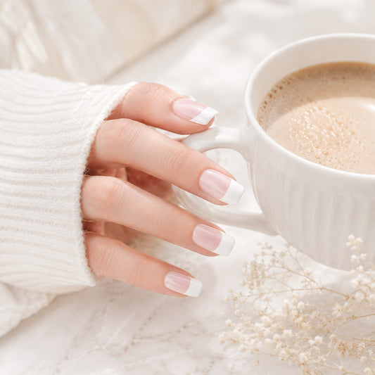 Clean White French Tip Semi-Cured Gel Nail Strips - Wessiny product image 2