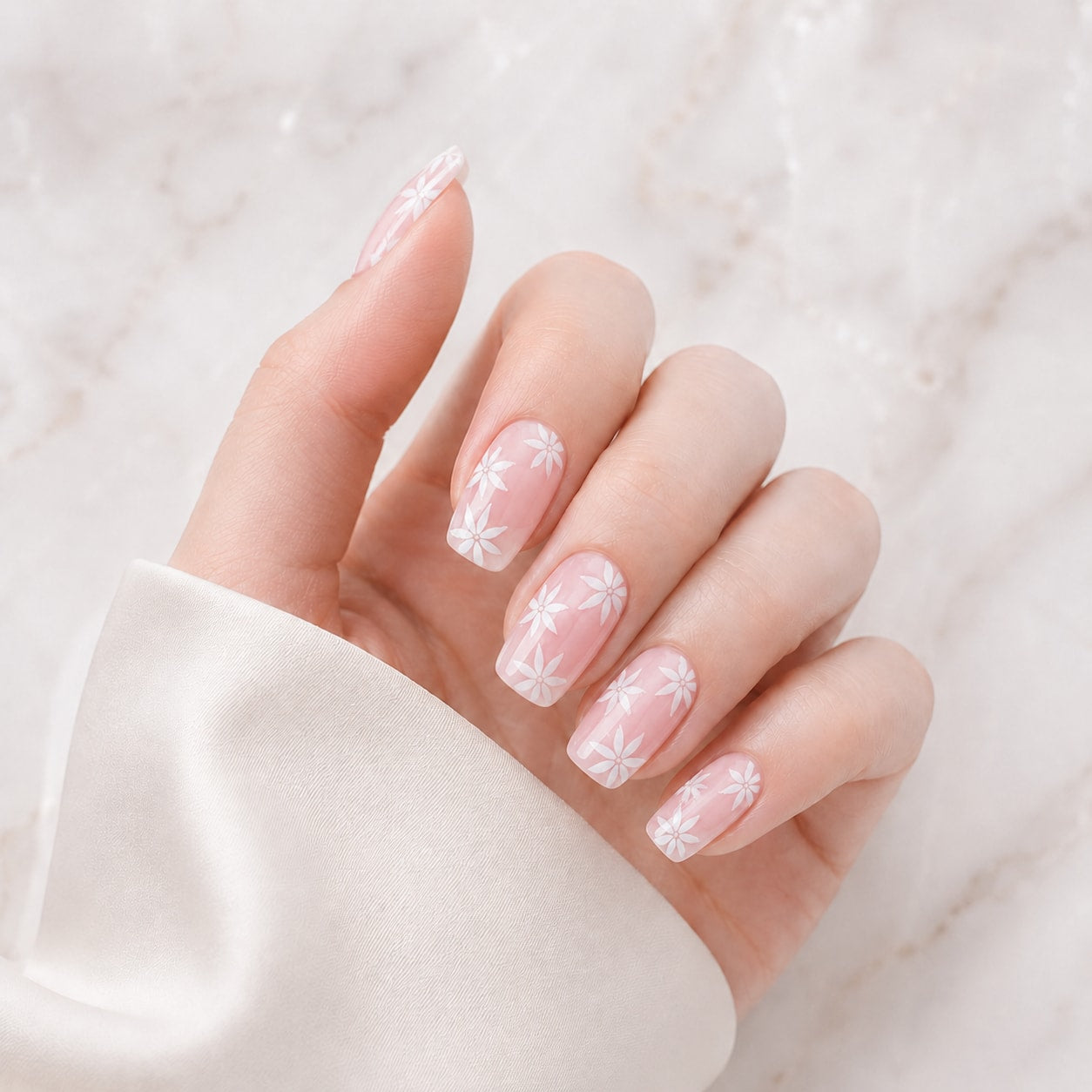 Blush Pink Glitter Glow Semi-Cured Gel Nail Strips - Wessiny product image 1