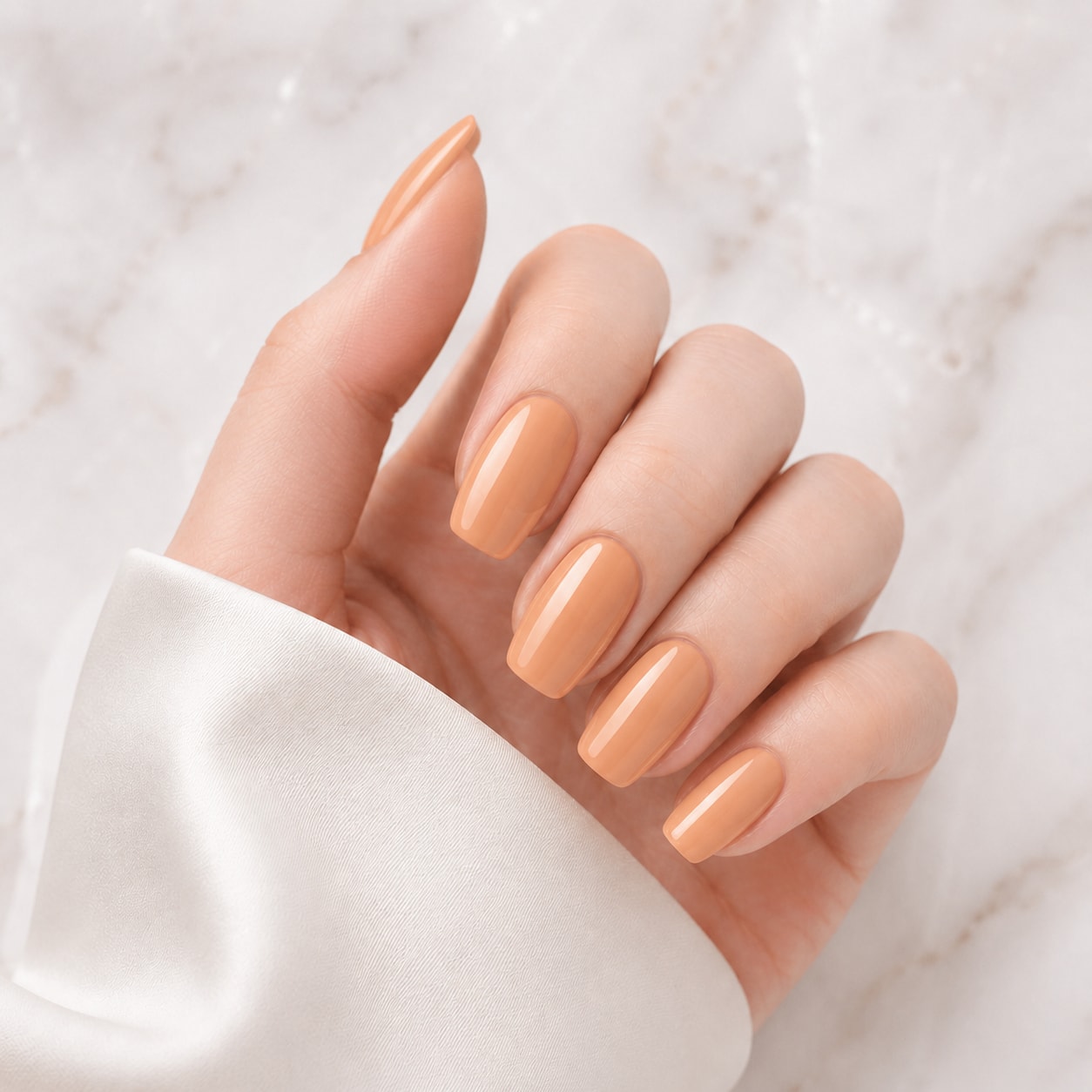 Caramel Nude Solid Semi-Cured Gel Nail Strips - Wessiny product image 1
