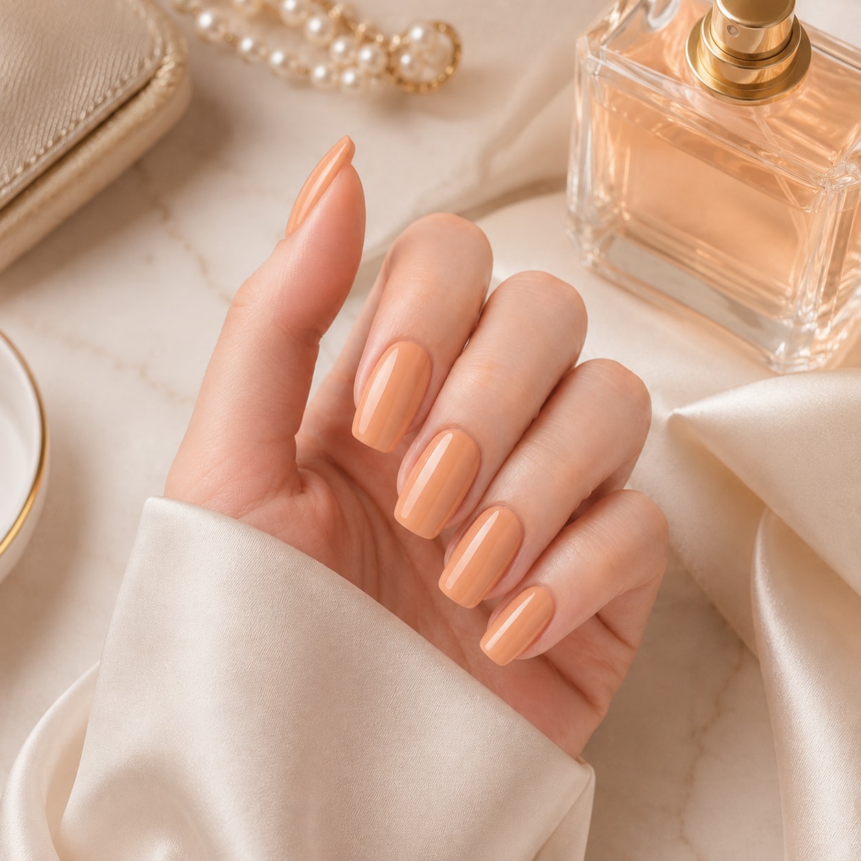 Caramel Nude Solid Semi-Cured Gel Nail Strips - Wessiny product image 4