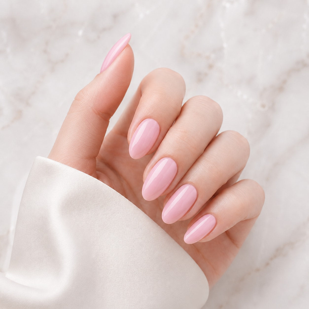 Soft Ballet Pink Semi-Cured Gel Nail Strips - Wessiny product image 1