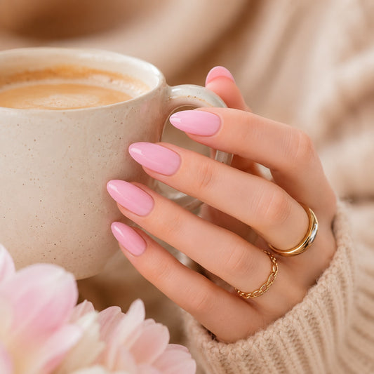 Soft Ballet Pink Semi-Cured Gel Nail Strips - Wessiny product image 2