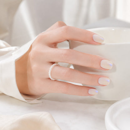 Milky White Gloss Semi-Cured Gel Nail Strips - Wessiny product image 2