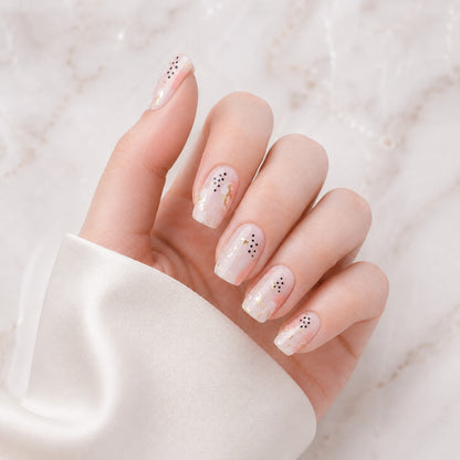 Blush Nude Silver Sparkle Semi-Cured Gel Nail Strips - Wessiny product image 1