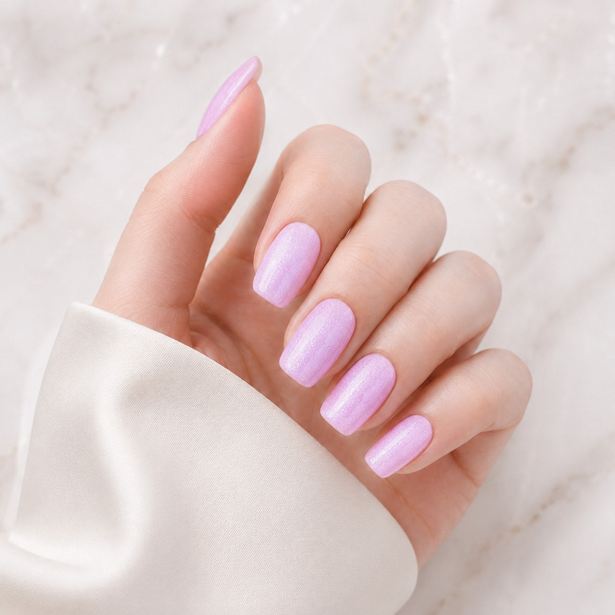 Lavender Pink Solid Semi-Cured Gel Nail Strips - Wessiny product image 1
