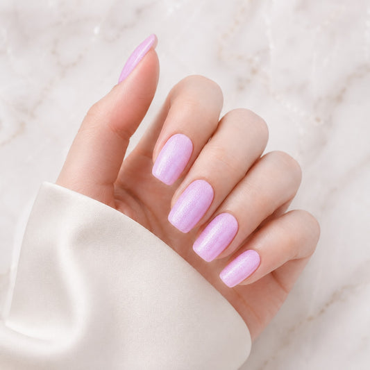 Lavender Pink Solid Semi-Cured Gel Nail Strips - Wessiny product image 1