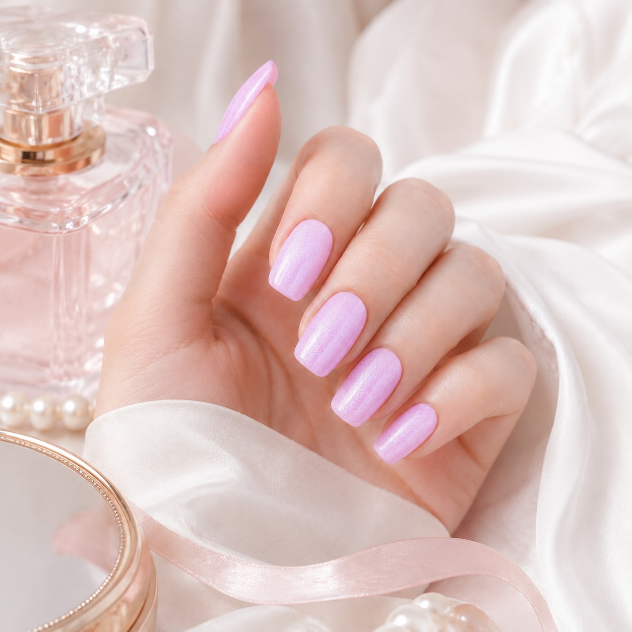 Lavender Pink Solid Semi-Cured Gel Nail Strips - Wessiny product image 3