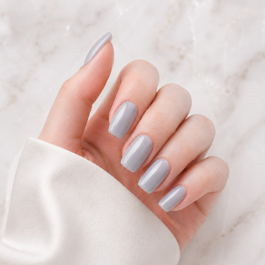 Pale Blue Gloss Semi-Cured Gel Nail Strips - Wessiny product image 1