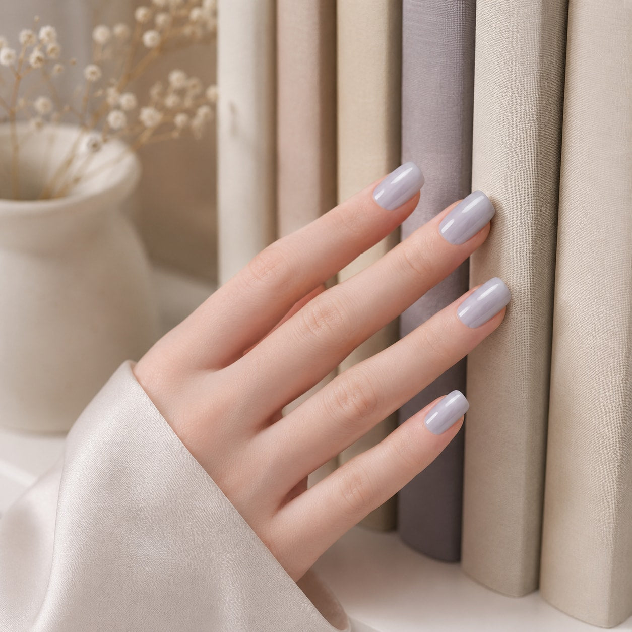 Pale Blue Gloss Semi-Cured Gel Nail Strips - Wessiny product image 2