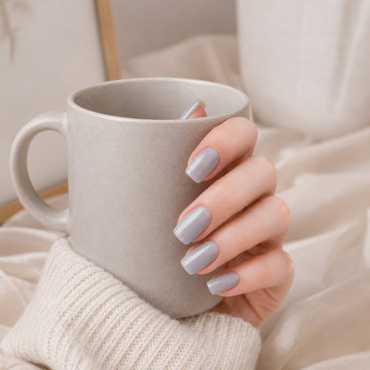 Pale Blue Gloss Semi-Cured Gel Nail Strips - Wessiny product image 3