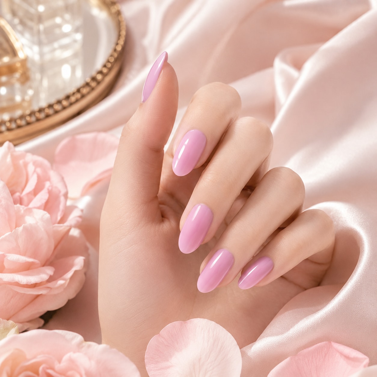 Bright Pink Gloss Semi-Cured Gel Nail Strips - Wessiny product image 2