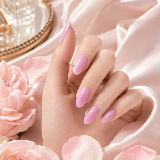 Bright Pink Gloss Semi-Cured Gel Nail Strips - Wessiny product image 2