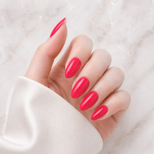 Hot Pink Gloss Semi-Cured Gel Nail Strips - Wessiny product image 1