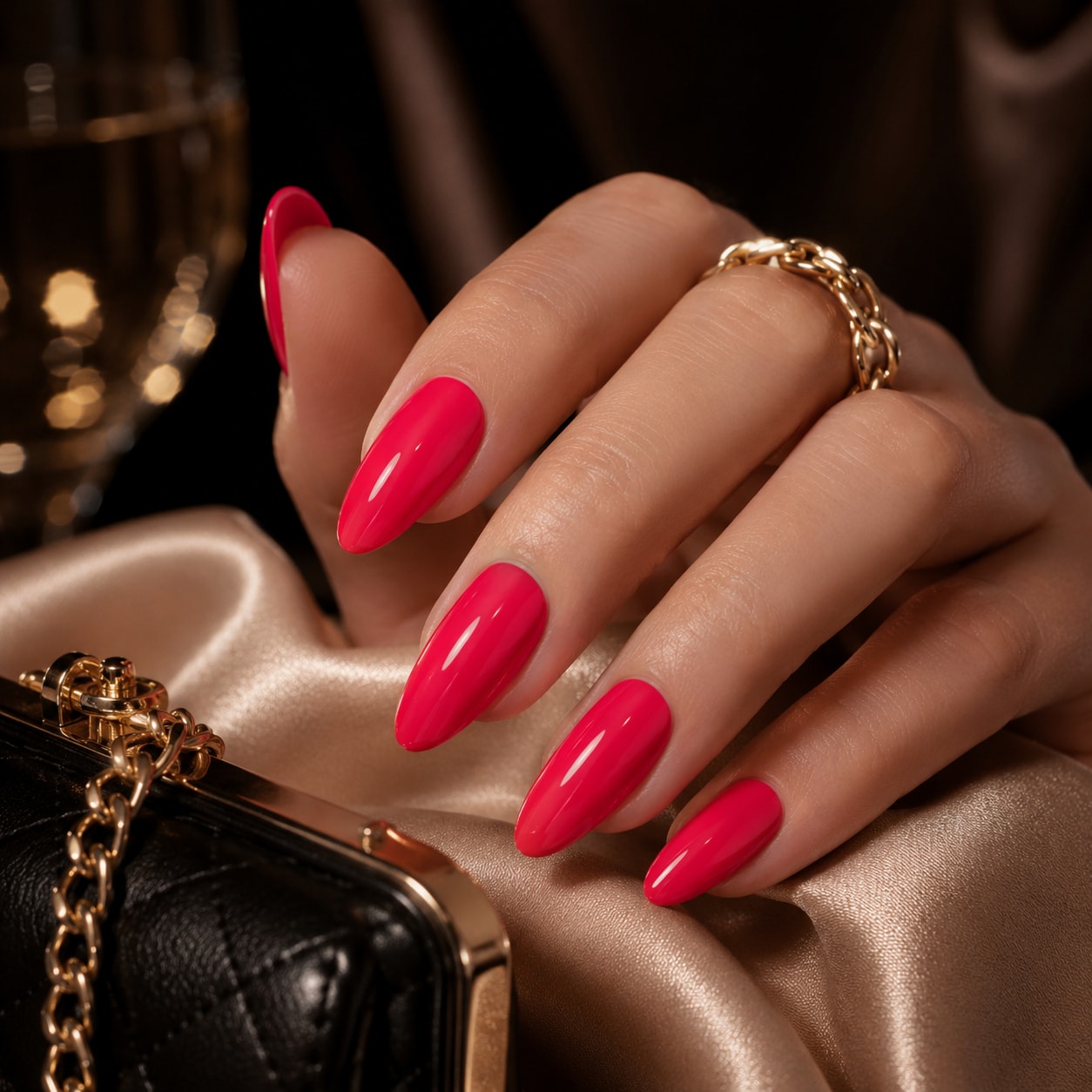 Hot Pink Gloss Semi-Cured Gel Nail Strips - Wessiny product image 4